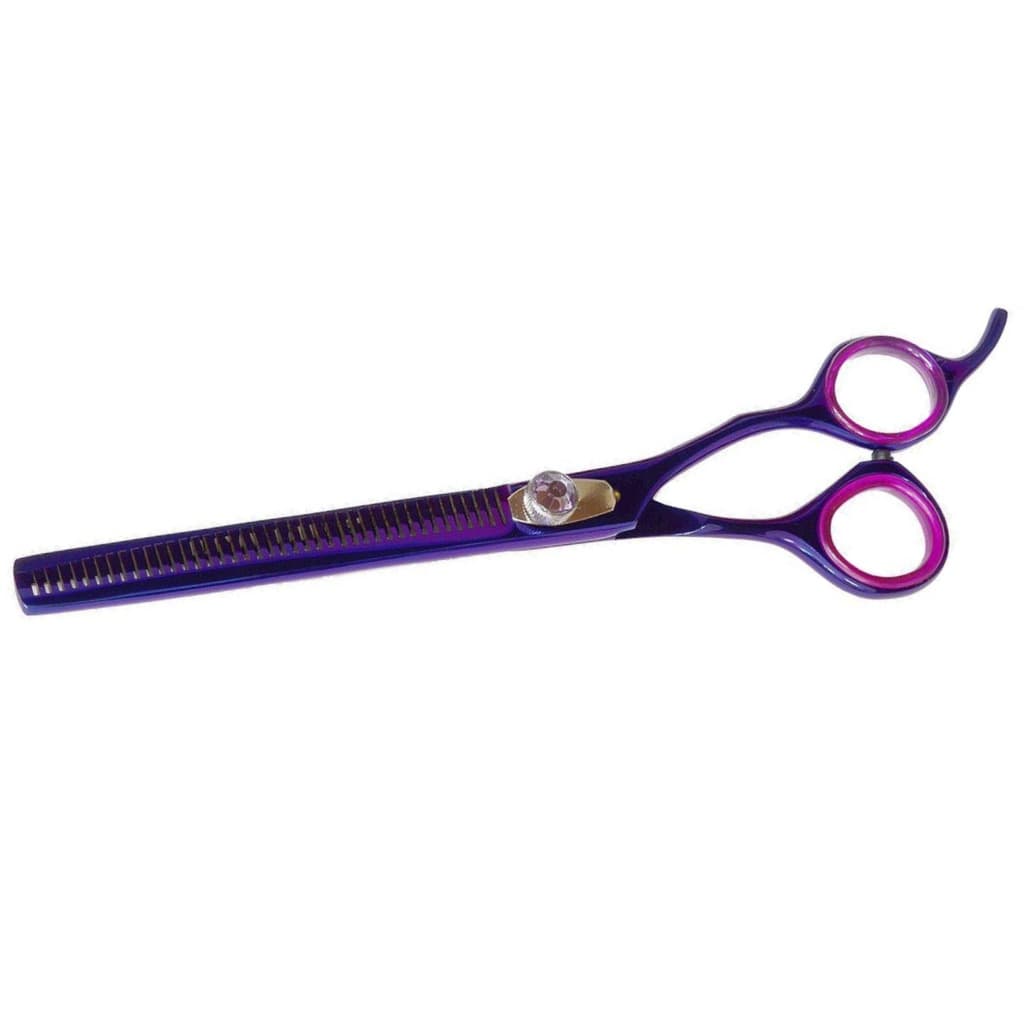 TESOURA SEMI DENTADA 8.0 POLEGADAS ROXA