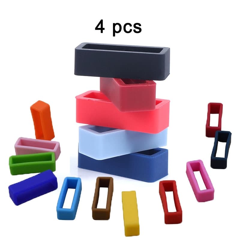 4 Pcs Laço De Relógio Anel De Silicone Colorido 16mm 18mm 20mm 22mm 24mm Acessórios Com Trava De Borracha