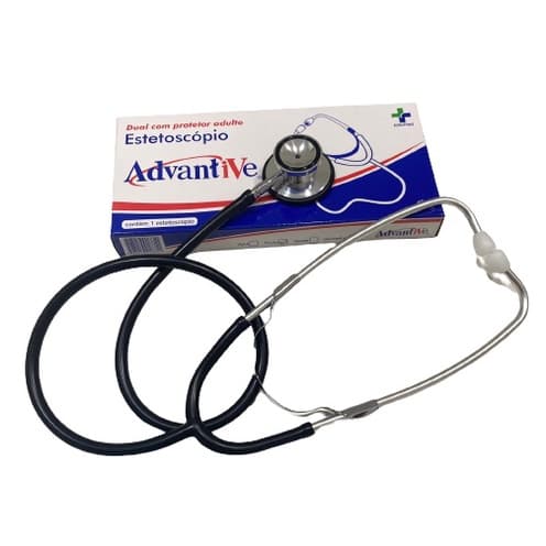 Estetoscópio Duplo Adulto Preto - Advantive