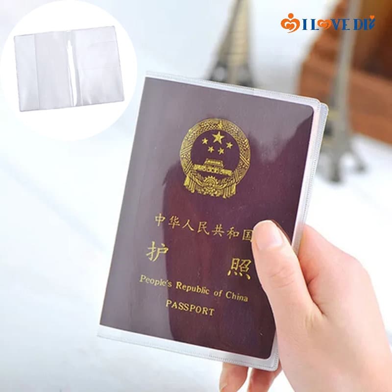 Prático Documento De Identificação Transparente À Prova D'água Em PVC Manga/Proteção Durável Contra Poeira Porta-Passaporte/Capa Do Certificado De Posição Multifuncional Cartão