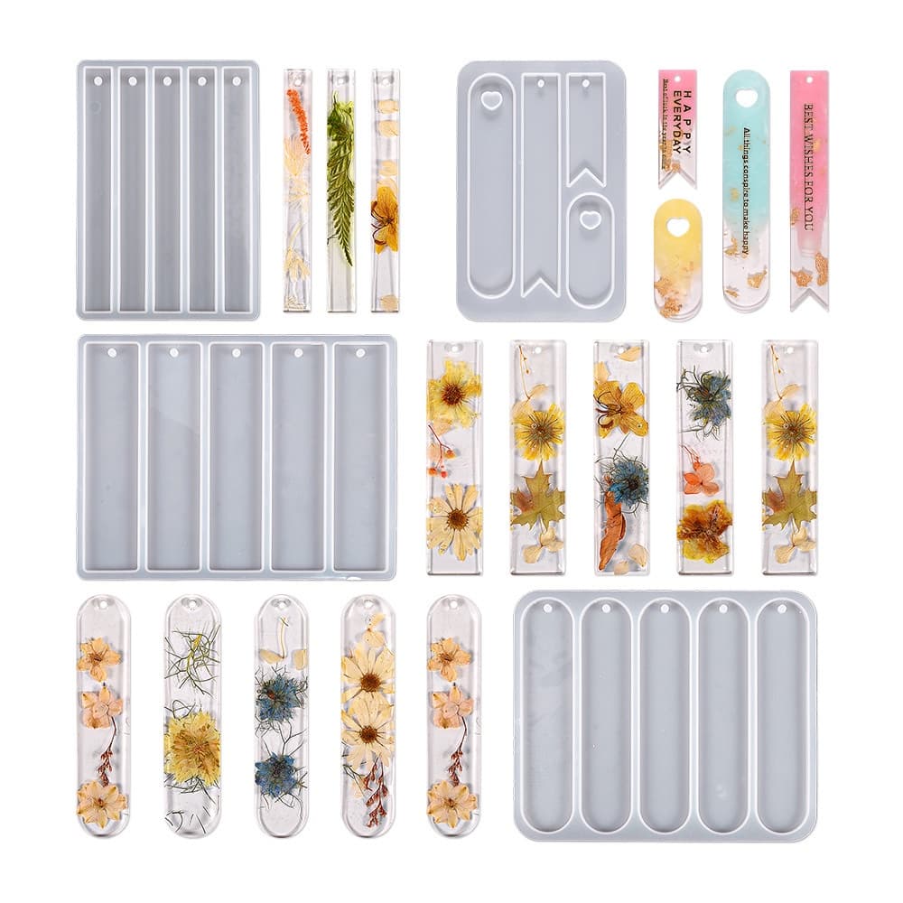 Molde de silicone para marcador de página oval para fundição de resina artesanato DIY ferramenta de marca de página decorativa