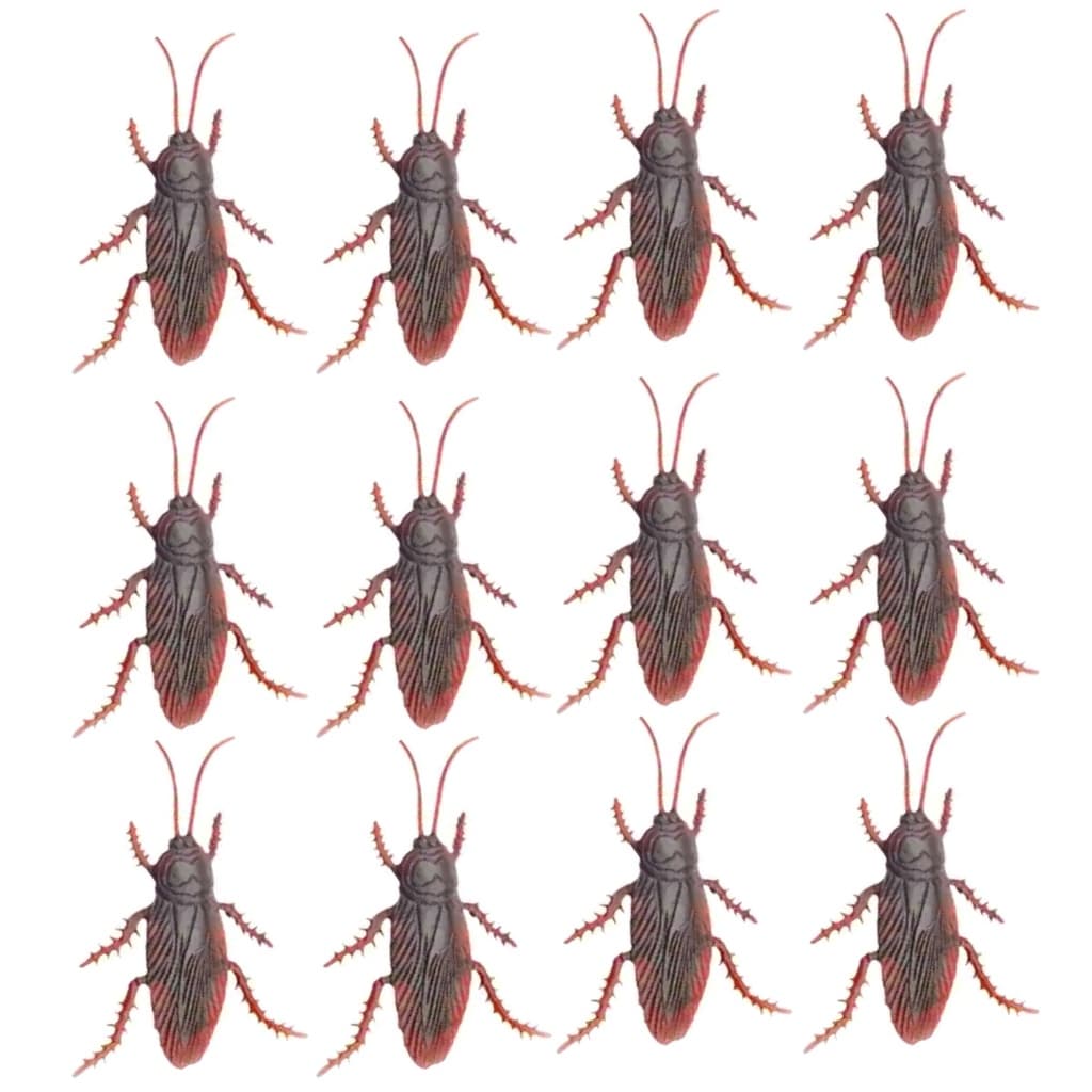 Kit 12 Baratas Baratinha Insetos Realista Borracha Brinquedo