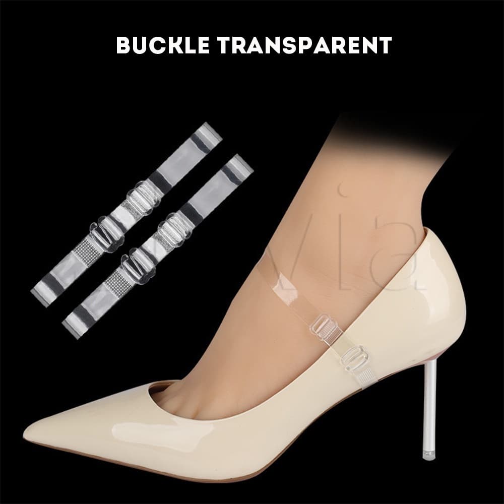 2Pcs Elástico De Plástico Para Sapatos De Salto Alto Tênis Feminino Cordas Moda Invisível Anti-loose Strap