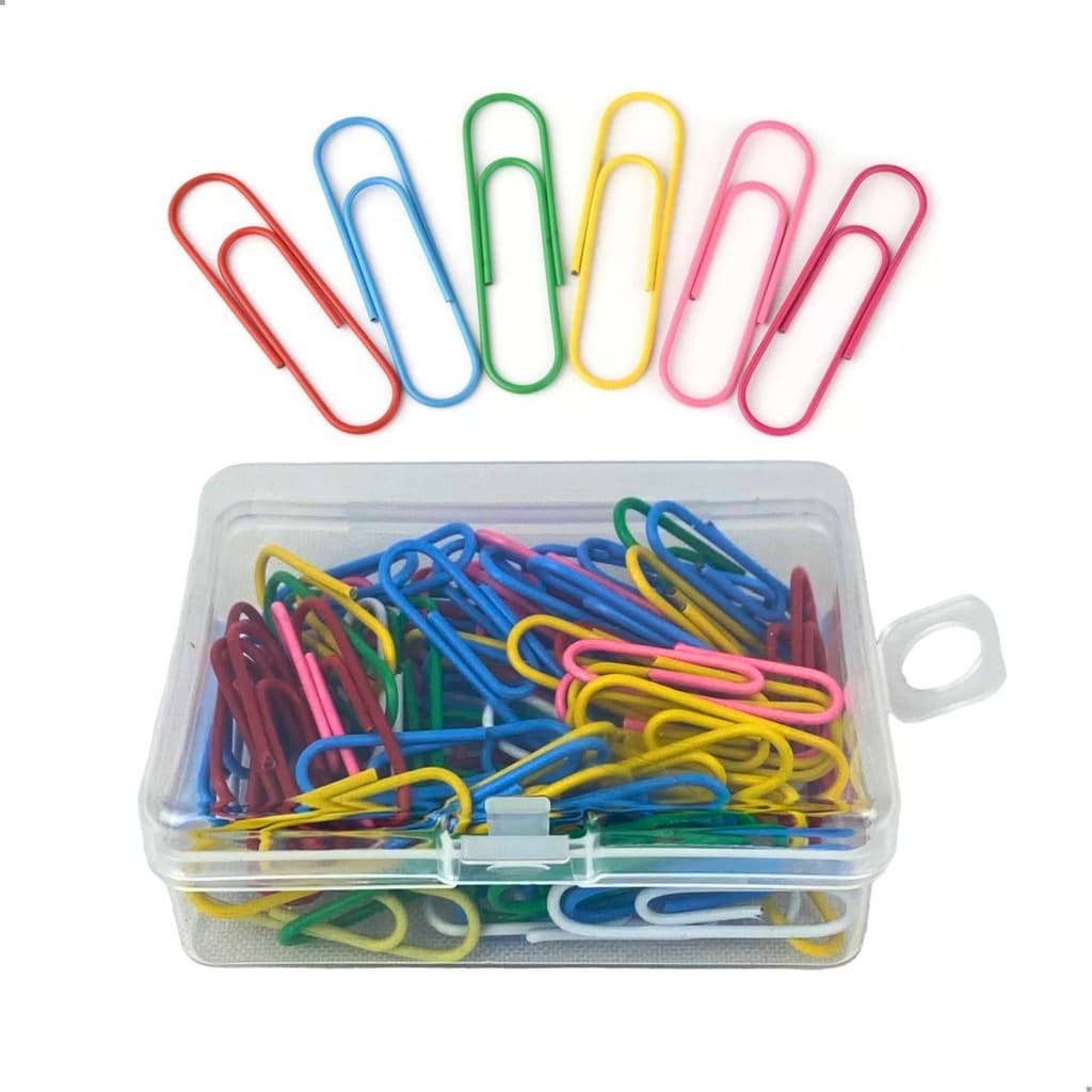 Clips Para Papel 28mm Colorido 80 Unidades Com Caixa
