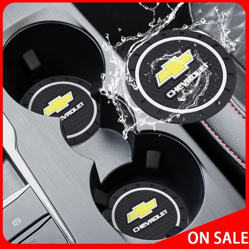 1/2pcs Logotipo Do Carro Silicone Antiderrapante Acessórios Para Bases De Água À Prova D'água Chevrolet Cruze Captiva Sonic Spark Trax Malibu Orlando