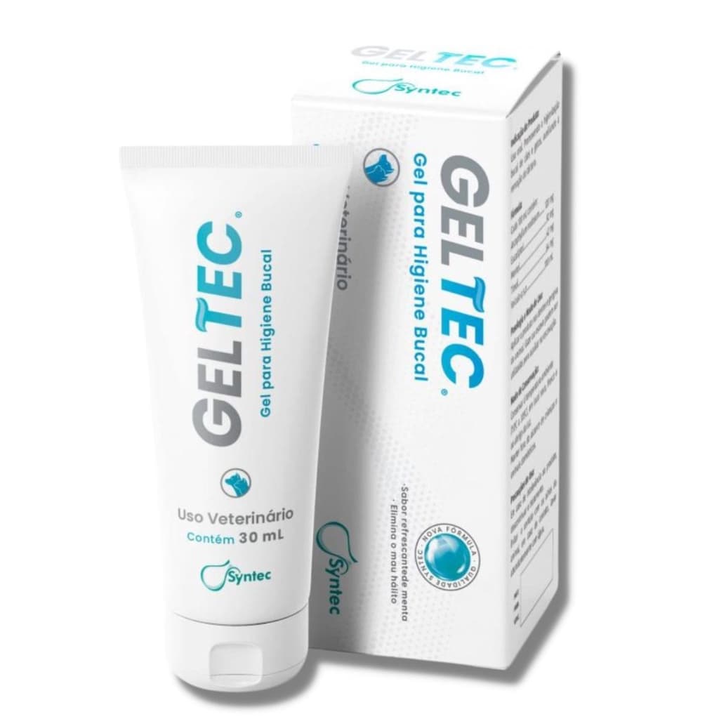 Pasta de Dente para Cachorro Gato Creme Dental Geltec 30g Syntec Original Refrescante Sabor Menta