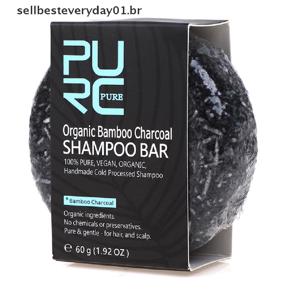 Tintura De Cabelo De Bambu Carvão Vegetal Limpo Detox Sabonete Bar Cabelo Preto Shampoo.