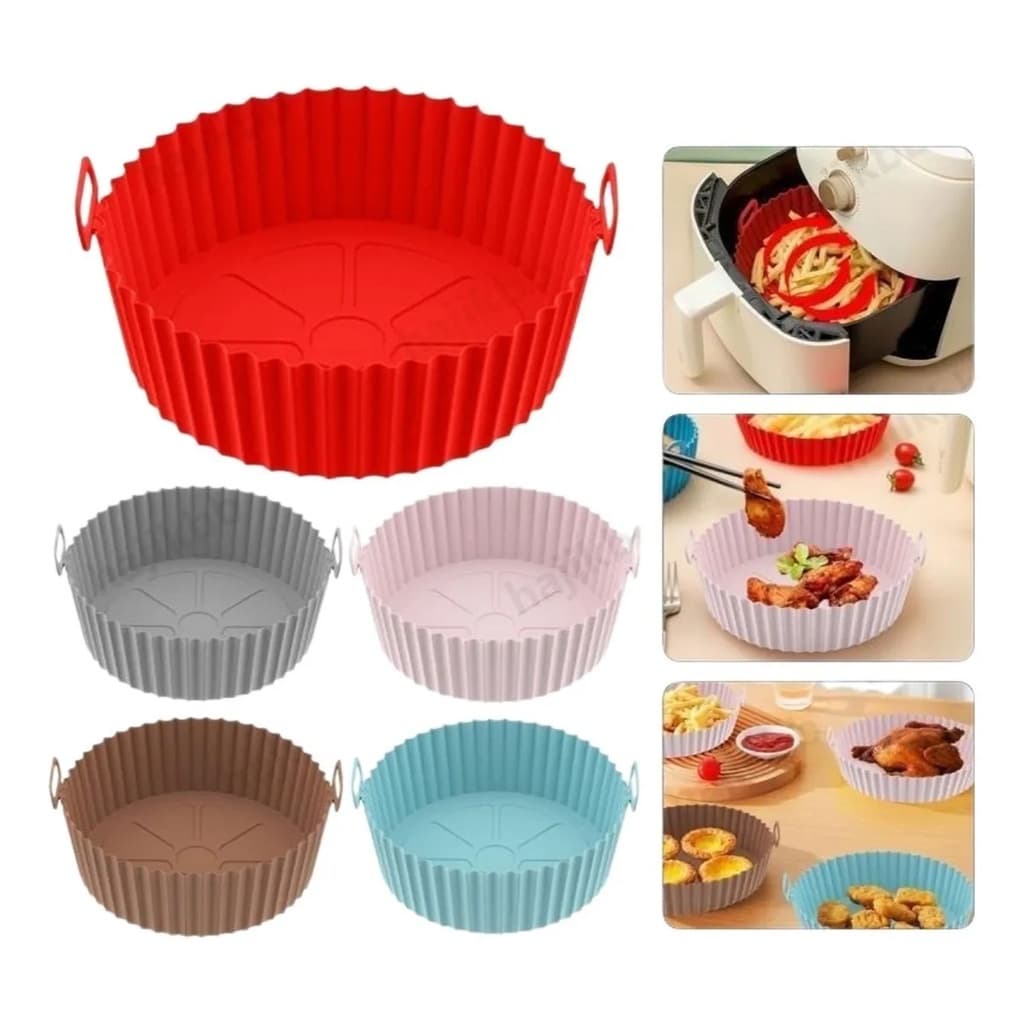 KIT 1/2/3 Forma De Silicone Para Air Fryer Forno Microondas Fritadeira Assadeira Futon e Secadores de Calçados