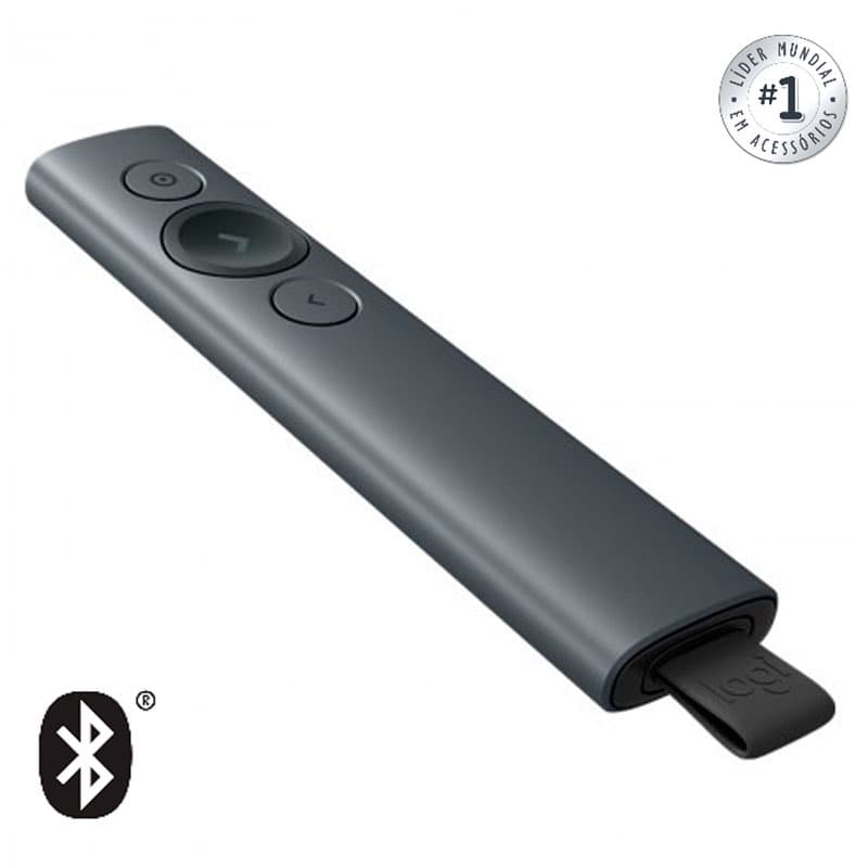 Apresentador multimidia Spotilight sem fio cinza Logitech