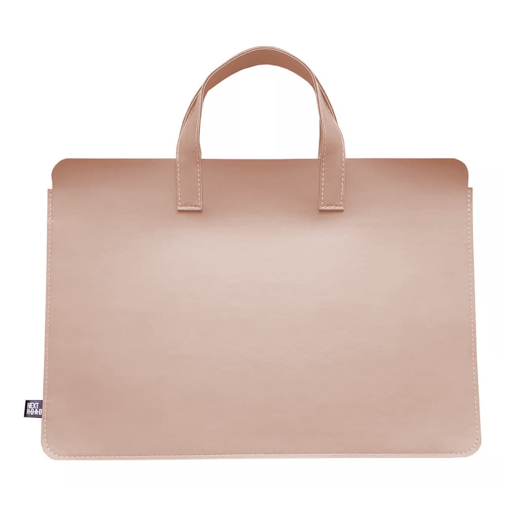 Sacola com Alça Para Notebook Couro Nude Premium
