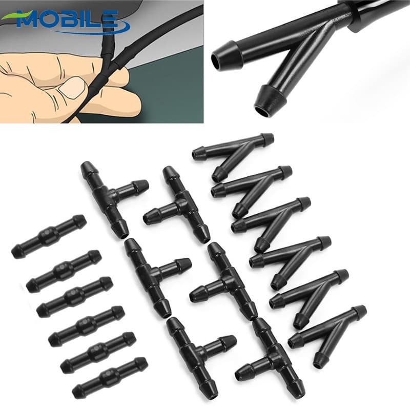 10Pcs Divisor De Substituição Durável/Bocal Do Limpador De Pára-Brisas/Conector De Mangueira Tipo T Y I/Junta Tubo Peças Acessórios Automotivos