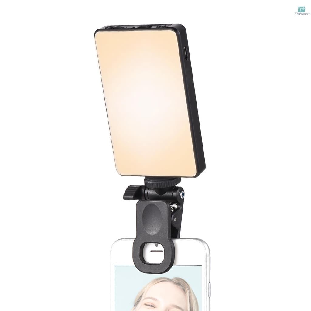 Luz De Vídeo De Bolso Com Clipe LED Para Computador Tablet Telefone Celular Videoconferência 2500K-9000K Bateria Embutida Dimerizável Came-5.29