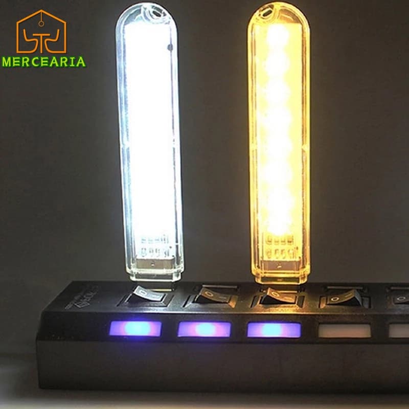 Lâmpada Noturna Portátil Usb  Led 8 5v  De Mesa Portátil Com 8 Leds Usb