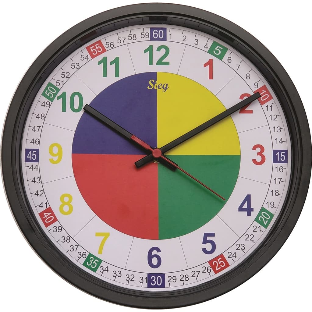 RELOGIO DE PAREDE EDUCATIVO COLORIDO 28CM