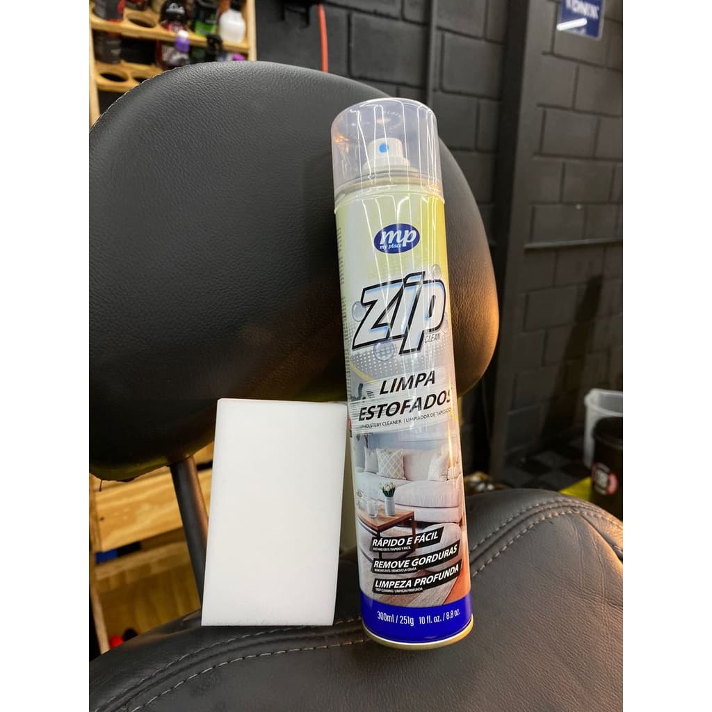 Kit Limpa Estofados, Carpet e Teto de Veículos ZIP + Esponja Mágica Melamina Removedora de Sujeiras em Superficíes