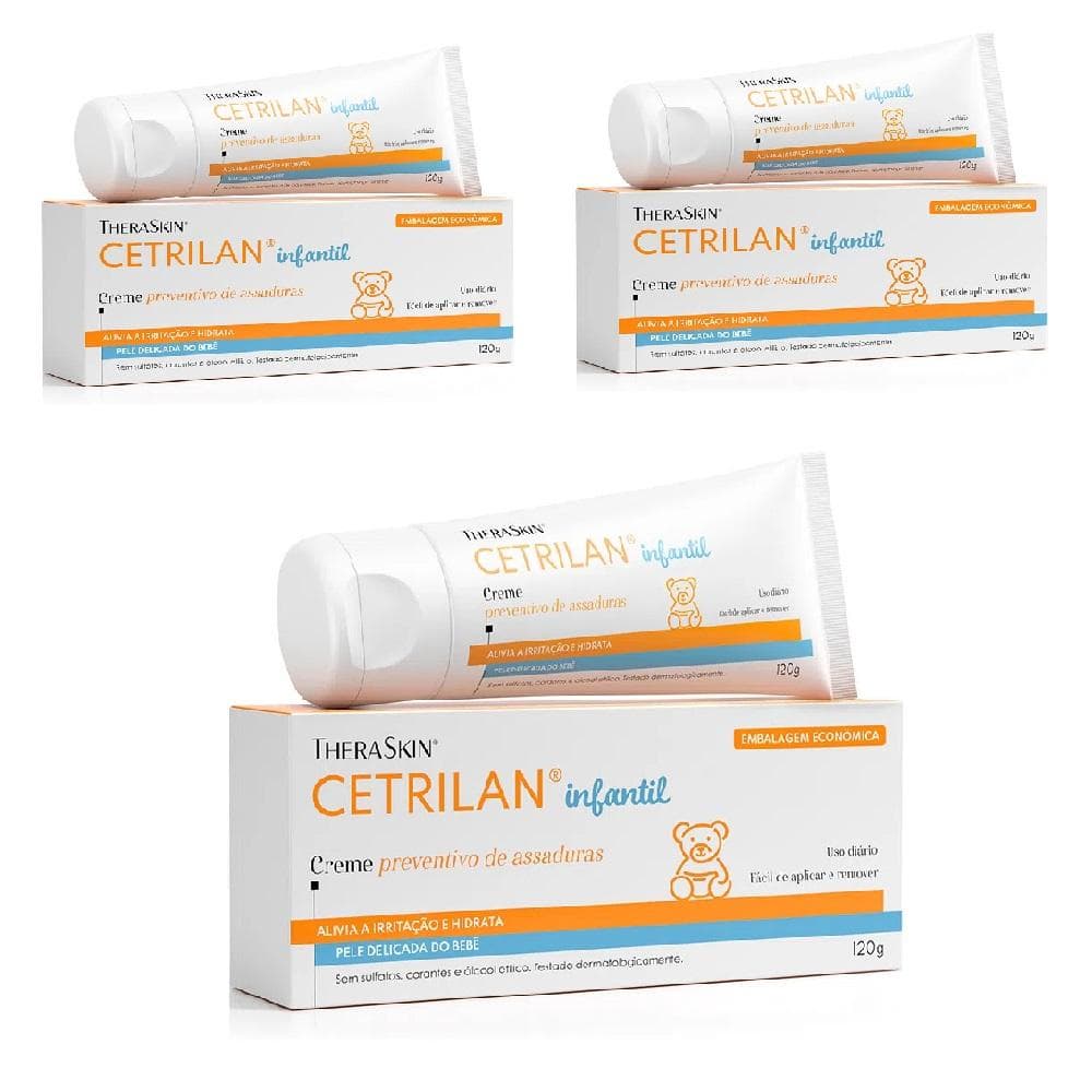 Kit Cetrilan TheraSkin Creme Contra Assaduras C/ 3Un De 120g
