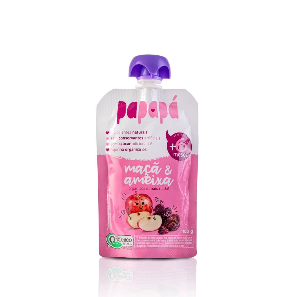 Papinha PAPAPÁ ORGÂNICA MAÇÃ AMEIXA 100g