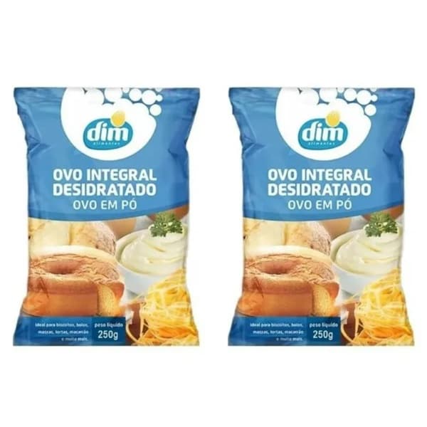kit 2 Ovos Integral Pasteurizado Desidratado DIM 250 gr