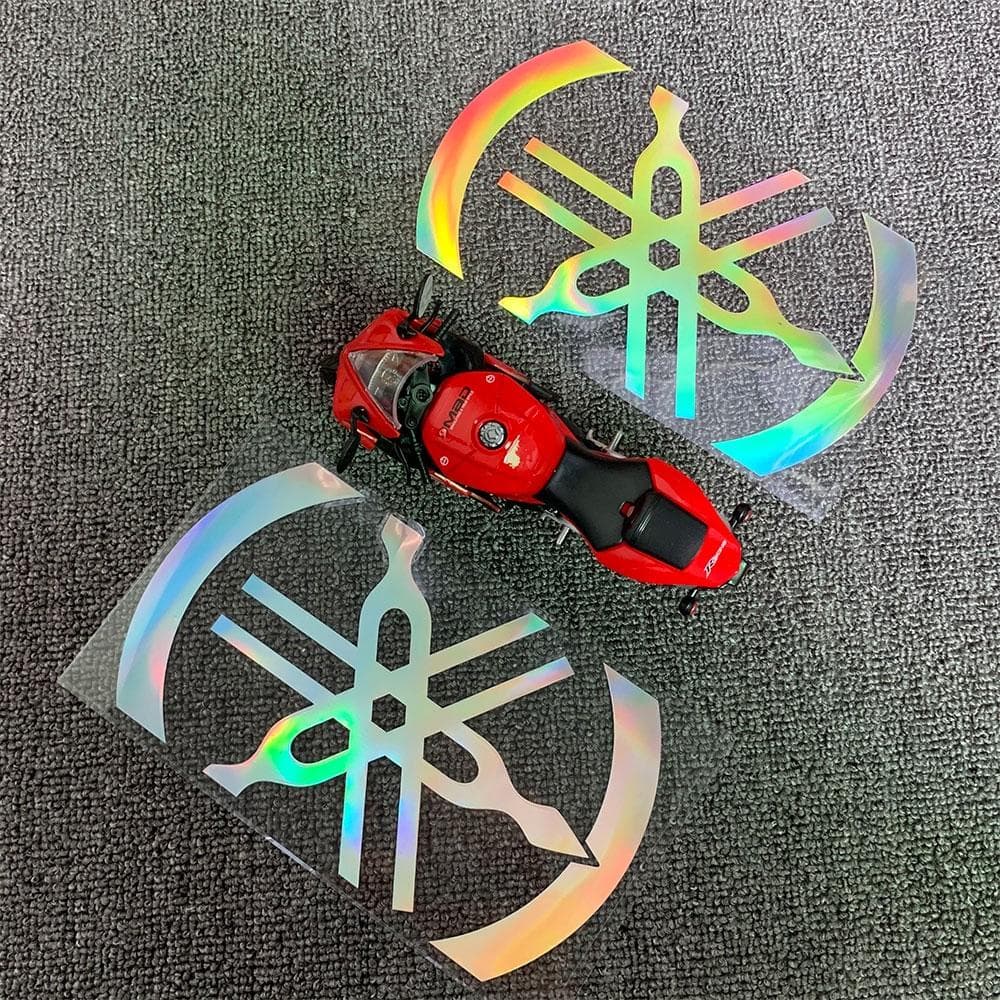 2 Pçs YAMAHA Reflexivo Motocicleta Adesivo Laser Corrida Corpo Capa Arranhões Decalques Decorativos Tamanho : 20.5x11.5c