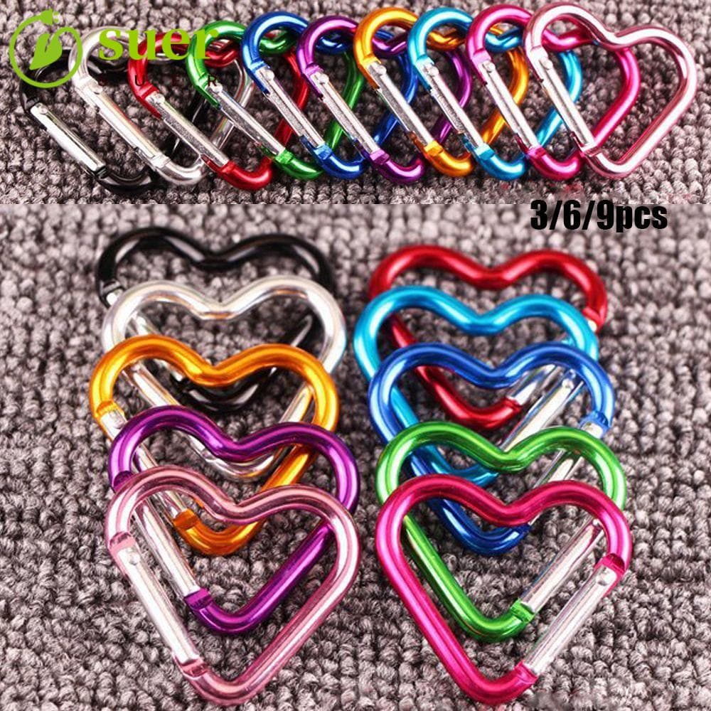 SUER1YE 3/6/9pcs Clipe Para Chaveiro 10 Cores Acessórios De Escalada Kit De Viagem Gancho