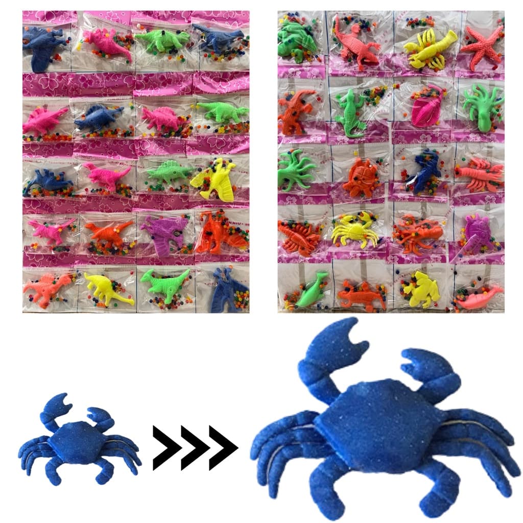 Animal Cresce Na Água Dinossauro Em Gel Bichinho Expande Na Água Kit com 20 Unidades e 24 Unidades
