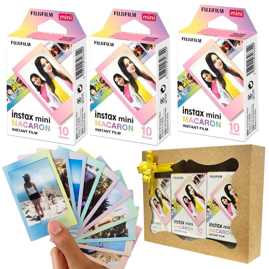 Kit 3 Filmes Instax Mini Macaron Para Câmera E Impressora - Kit Presente
