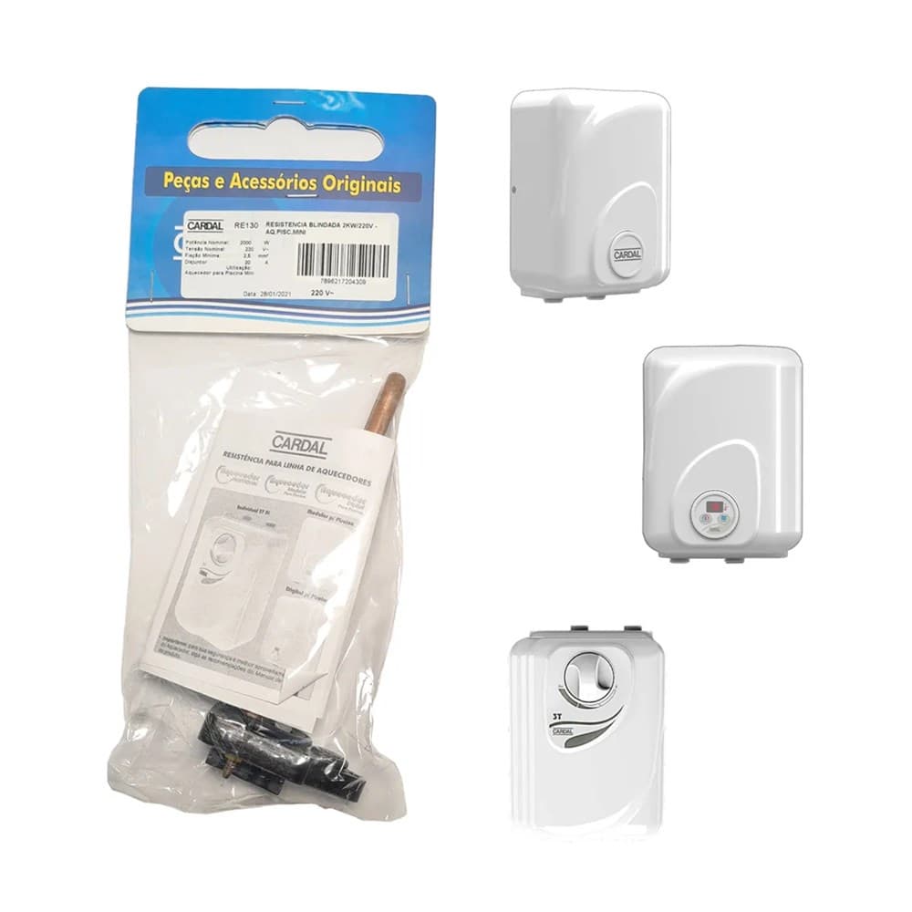 RESISTÊNCIA BLINDA 2000W AQUECEDOR PISCINA MINI CARDAL - RE130