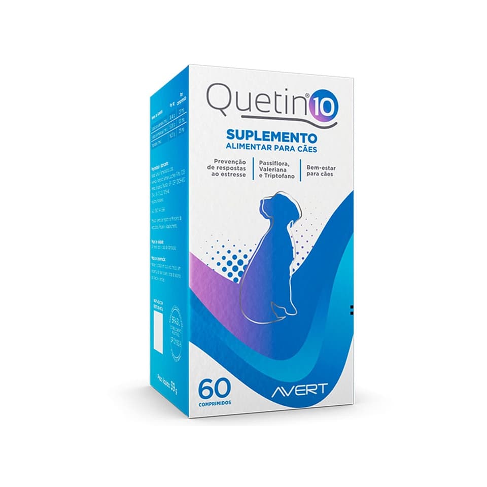 Quetin 10 Suplemento Calmante Para Cães 60 Comprimidos Avert