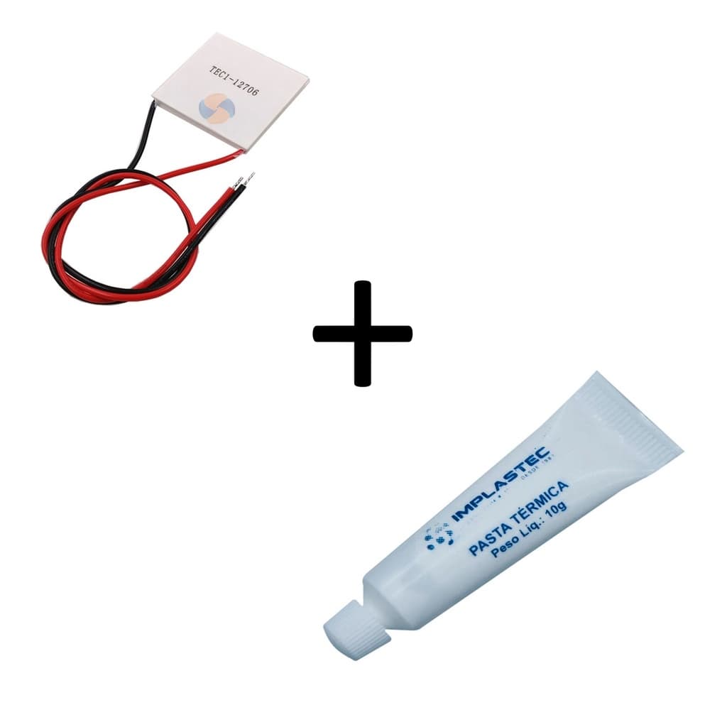 Pastilha Peltier Termoelétrica + Pasta Térmica 10g