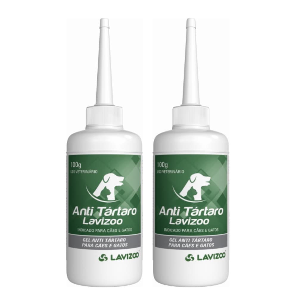 Kit 02 Gel Removedor Tártaro Lavizoo Cachorro e Gato 100g