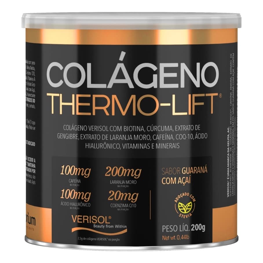 Colágeno Hidrolisado Verisol Cafeína Ácido Hialurônico Biotina Thermo Lift 200g Nutrilibrium