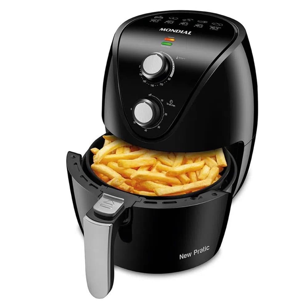 Fritadeira Elétrica Air Fryer Sem Óleo Antiaderente 3,5L Mondial AF-31 Preto - 220V