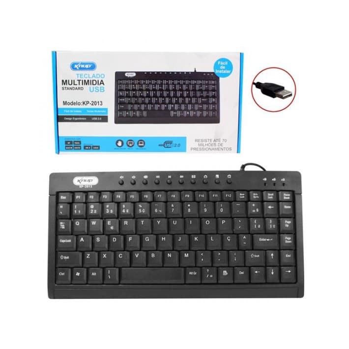 Mini Teclado Multimídia COM FIO USB