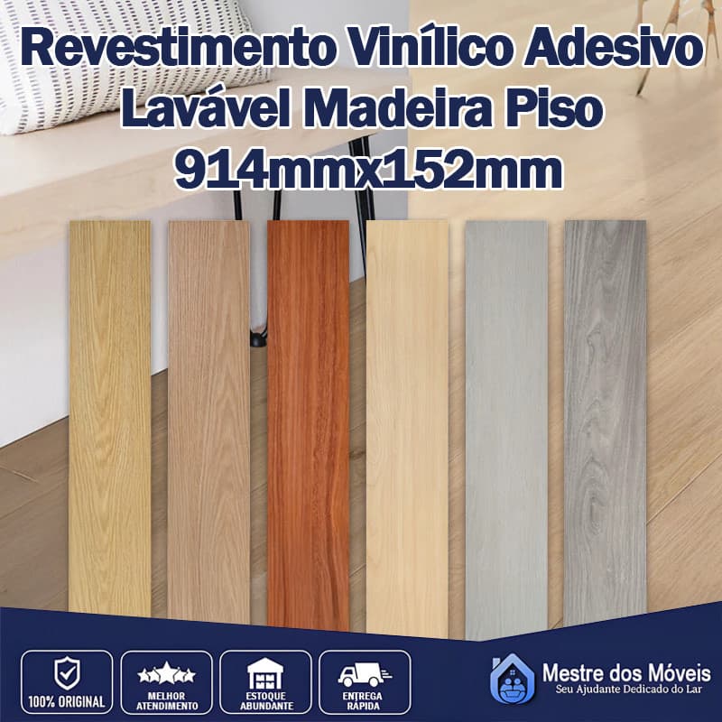 72/108PCS Piso Painel Revestimento Vinílico Adesivo Lavável Madeira 91,4x15,2cm