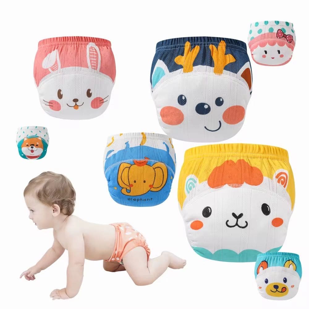 Kit 3/6/12 Cuequinhas De Treinamento Infantil Absorventes Reutilizáveis Para Bebê Em Fase De Desfralde