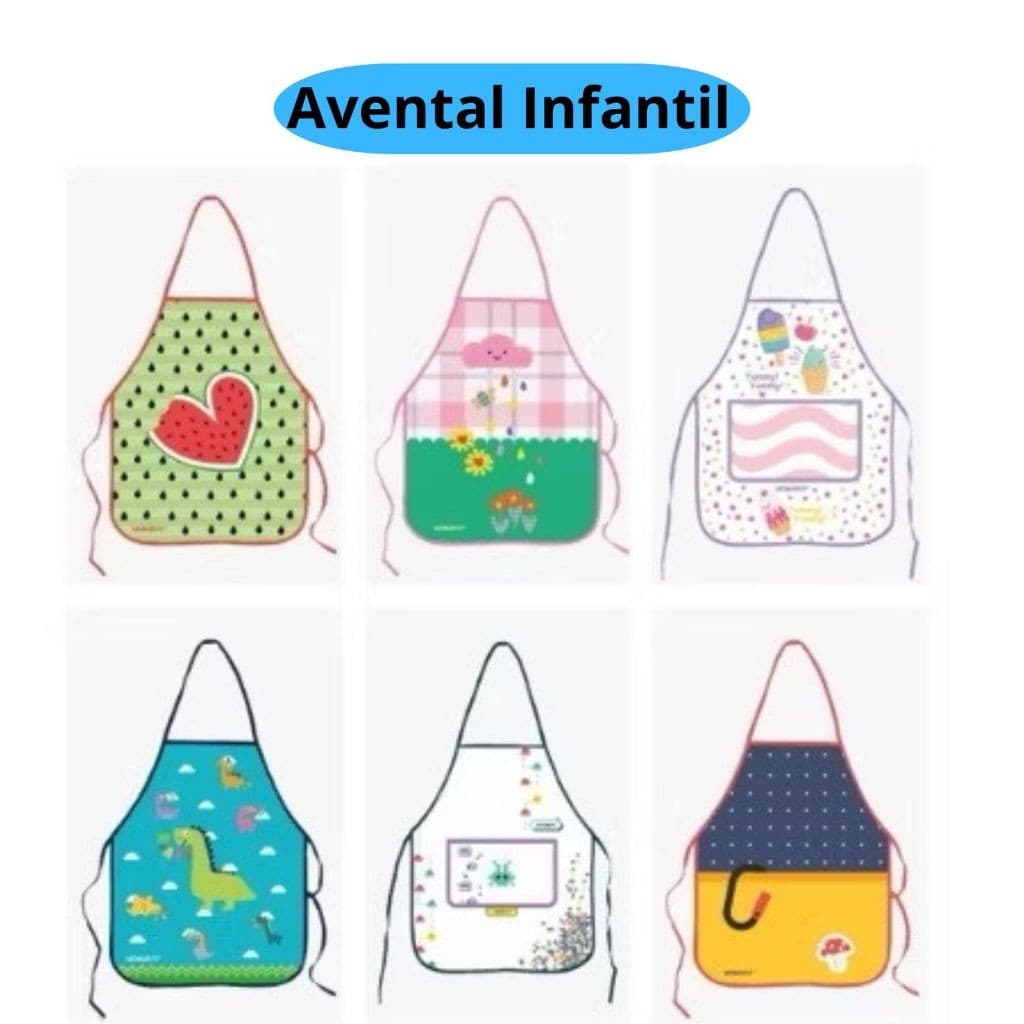 Avental Infantil Impermeável Para Pintura Escolar Brincadeira Criança
