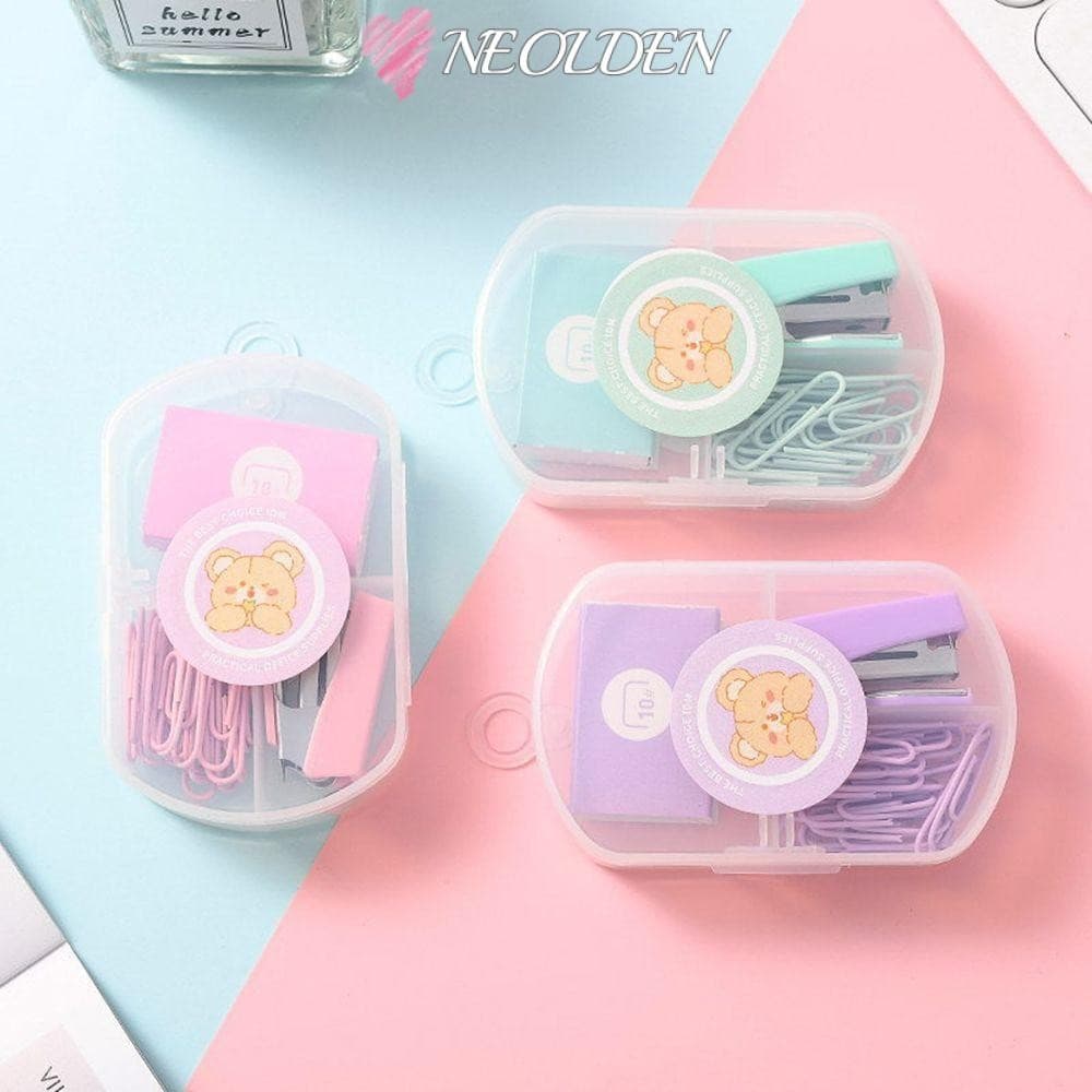 Conjunto De Grampeador NEOLDEN Mini Ferramentas De Encadernação De Metal Escolar