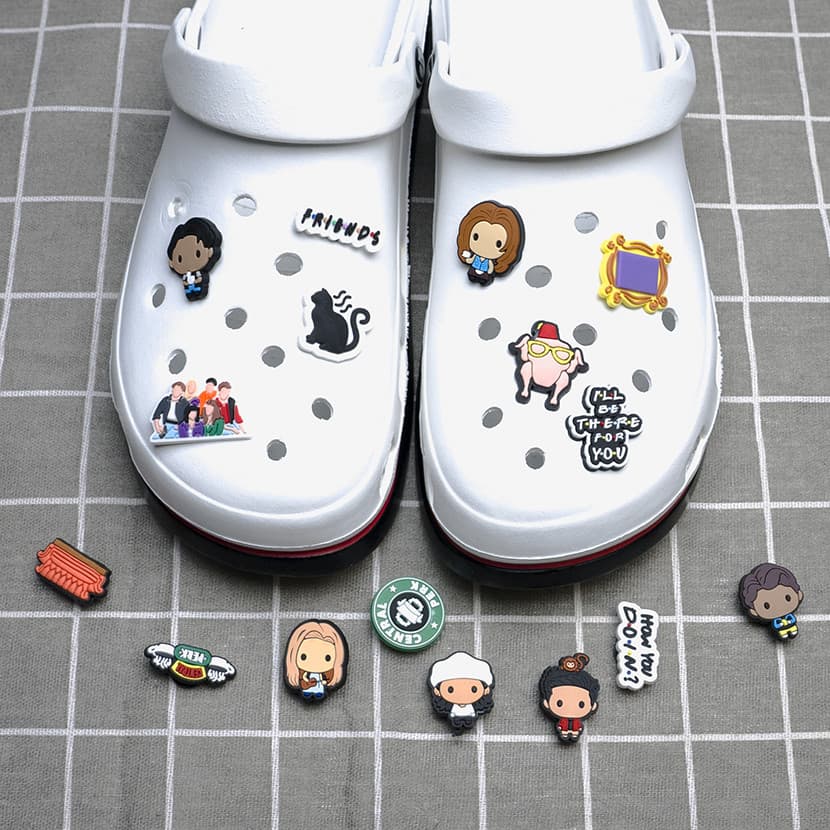 Sapato Encantos Decorações Pinos Amigos TV drama Lula Médico Cinza Escritório DIY Sapatos Charme Botão