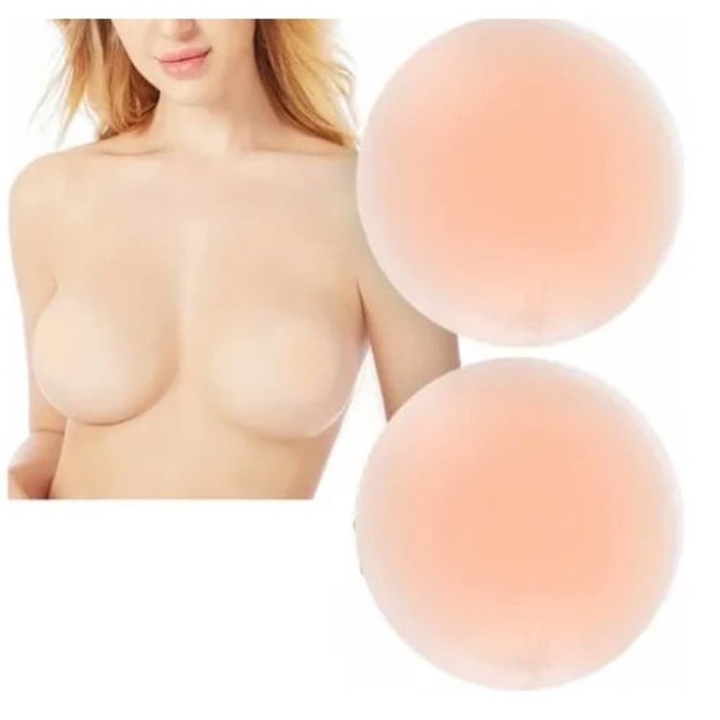 2 Pair Protetor Tapa Redondo de Mamilos Silicone Adesivo Reutilizavel Discreto Bege 2 Pair
