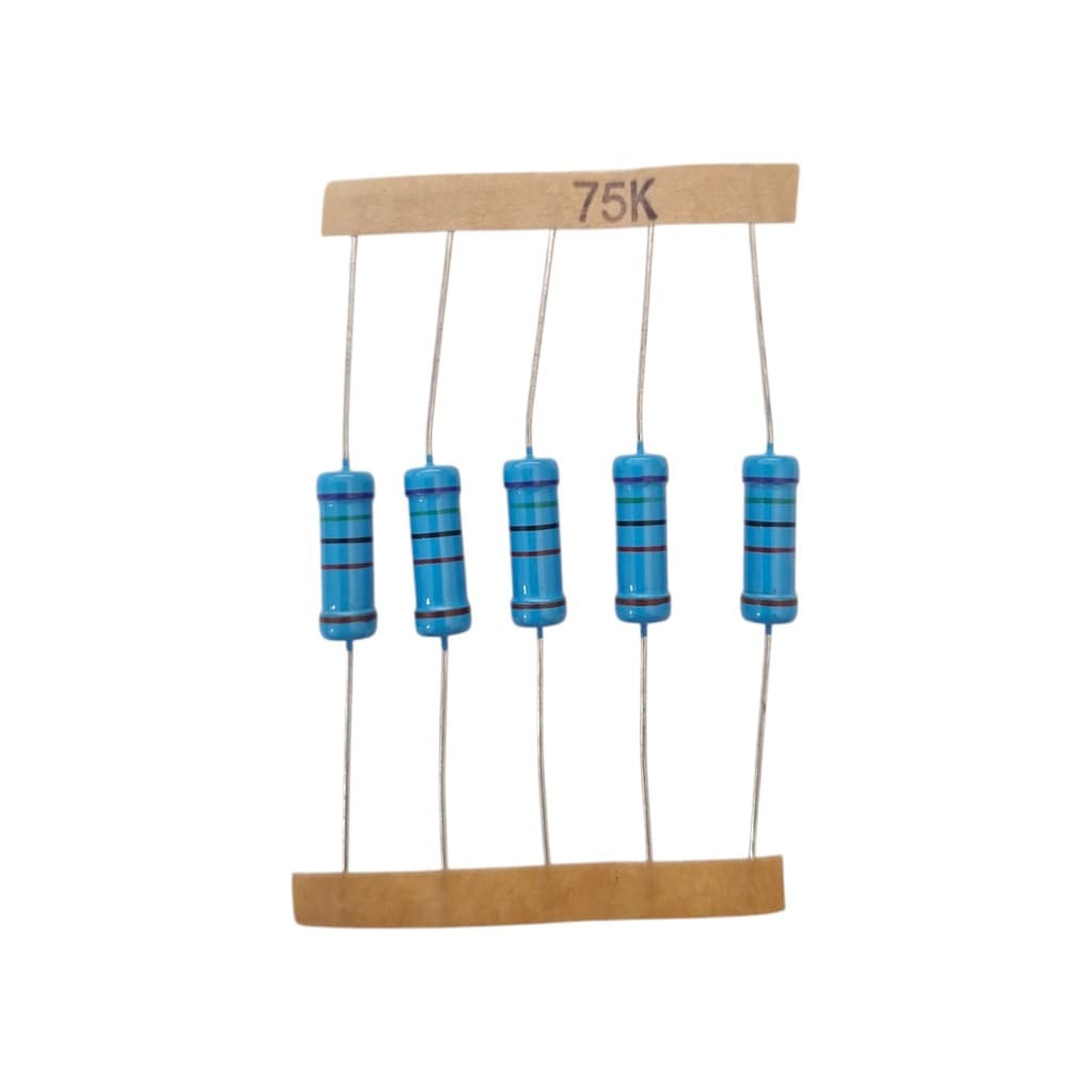 KIT 05 RESISTOR DE PRECISÃO 75K 1% 3W