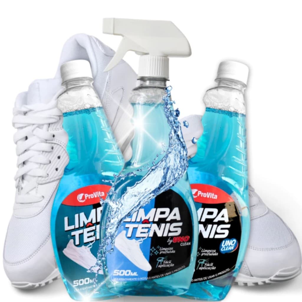 kit 3 Limpa Tênis Spray Premium Provita Limpeza Profunda 500ml + Estopa para Melhor Aplicação
