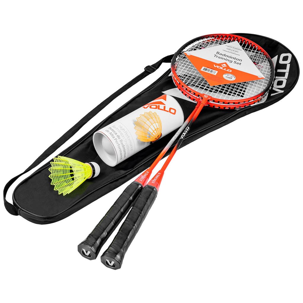 Kit Badminton Com 2 Raquetes + 3 Petecas + Bolsa de Transporte Vollo