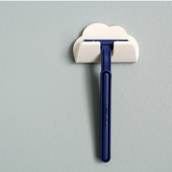 Suporte Barbeador Simples / Gilette Plástico Decoração Dupla Face 3M Pendurar na Parede Nuvem