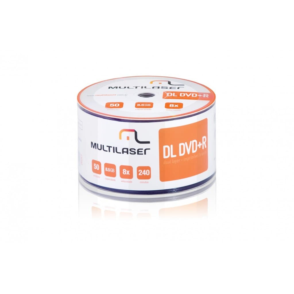 DVD+R Dual Layer 8.5GB Multilaser Umedisc C/ 50 Unidades DV047