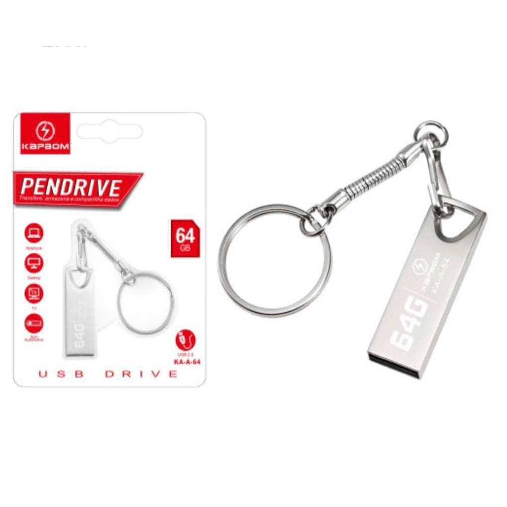 Pendrive com Chaveiro Cor Prata 64gb 32gb 16gb 8gb 2.0 Flash Drive Memory Stick 4.5