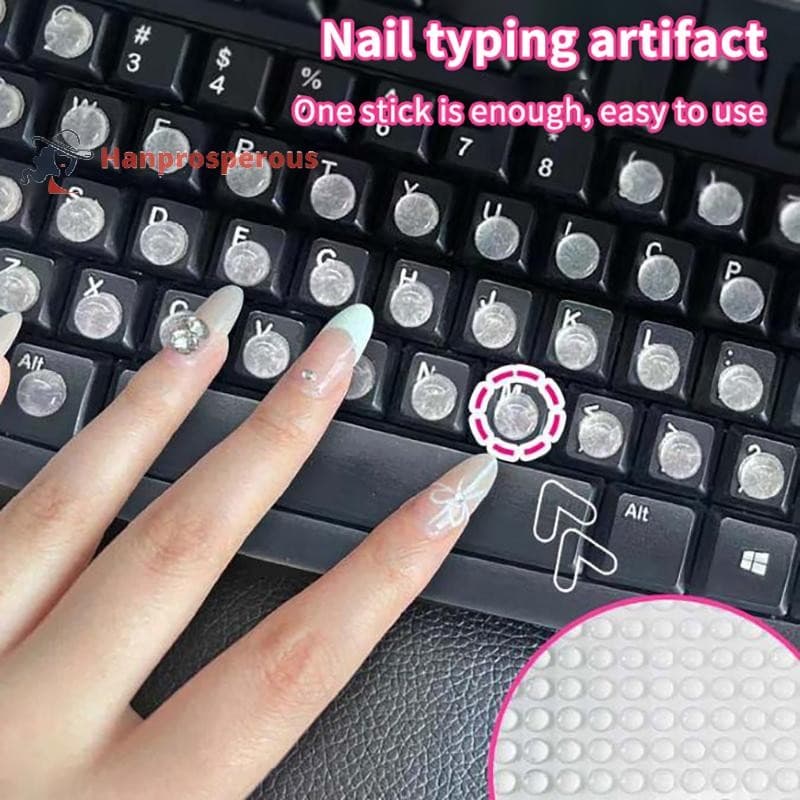 Hanprosperous > Adesivos De Teclado De Silicone Portátil Conveniente Manicure Digitação Protetora Unhas Longas Almofada 