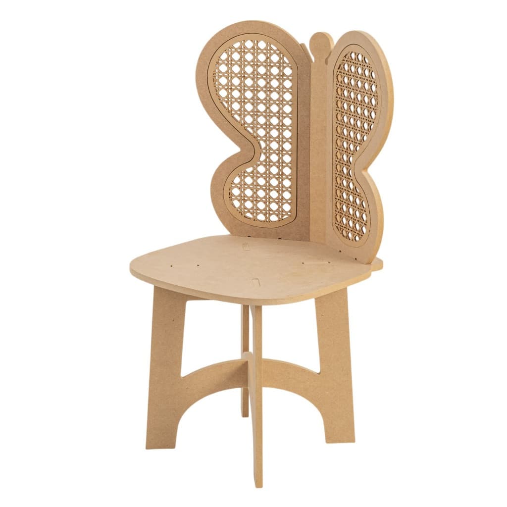 Cadeirinha Borboleta infantil desmontável didática MDF cru