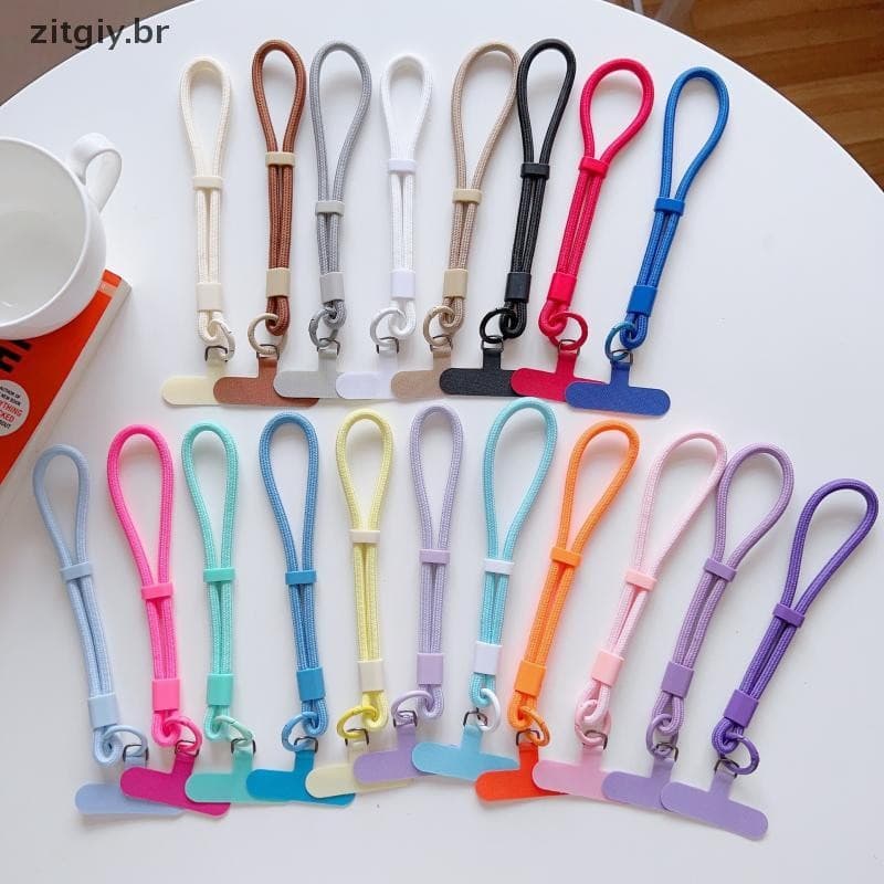 [zitgiy] Moda Simples Doce Cor Cordão Para Celular Pulseira Ajustável Corrente De Telefone Universal Anti-Perda Chaveiro