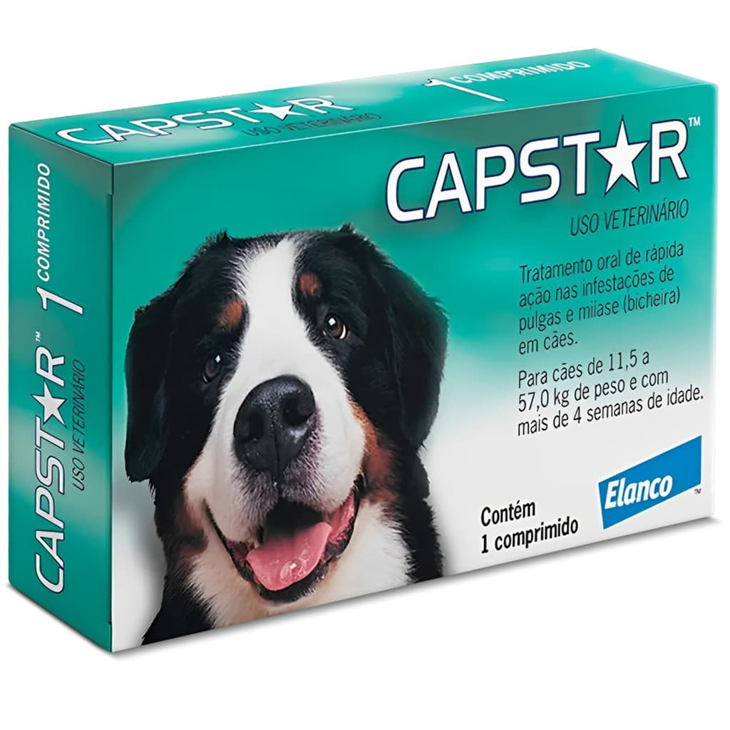 Capstar 57 Mg: Antipulgas Para Cães De 11,4 A 57 Kg 1 Comp