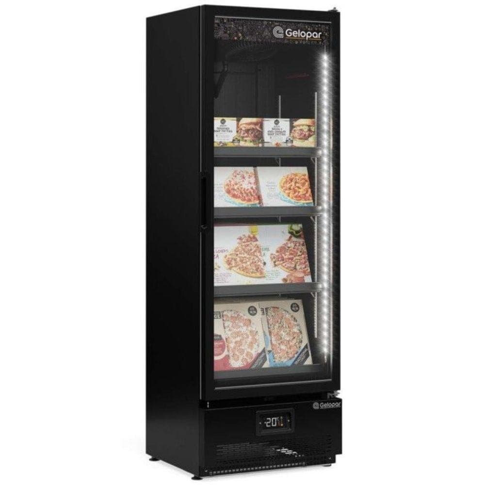 Freezer Expositor Vertical 1 Porta Gcvc45cb Gelopar Expositor Preto 220v